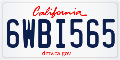 CA license plate 6WBI565