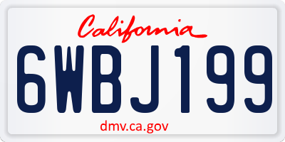 CA license plate 6WBJ199