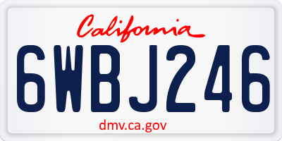 CA license plate 6WBJ246