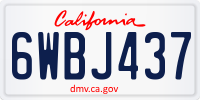 CA license plate 6WBJ437