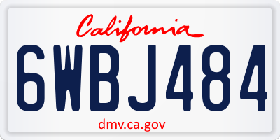 CA license plate 6WBJ484