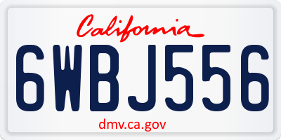 CA license plate 6WBJ556