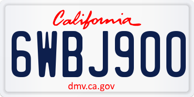 CA license plate 6WBJ900