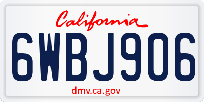 CA license plate 6WBJ906