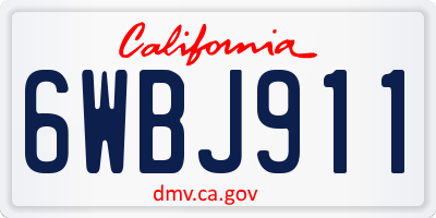 CA license plate 6WBJ911