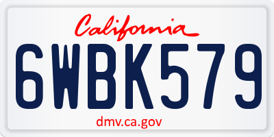 CA license plate 6WBK579