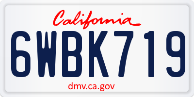 CA license plate 6WBK719
