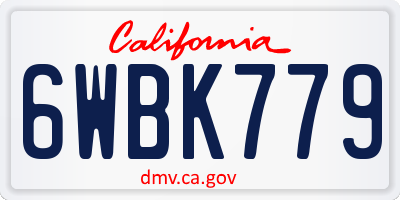 CA license plate 6WBK779