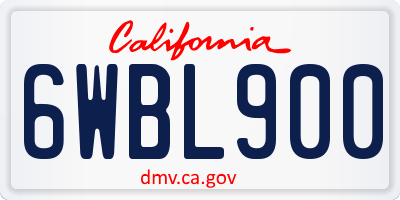 CA license plate 6WBL900