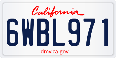 CA license plate 6WBL971