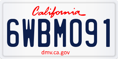 CA license plate 6WBM091