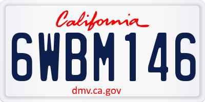 CA license plate 6WBM146