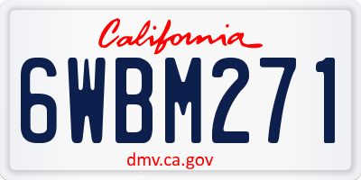 CA license plate 6WBM271