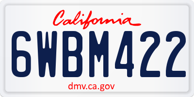CA license plate 6WBM422