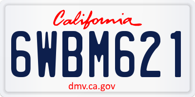 CA license plate 6WBM621