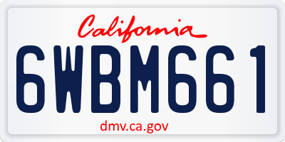 CA license plate 6WBM661