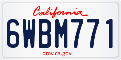 CA license plate 6WBM771