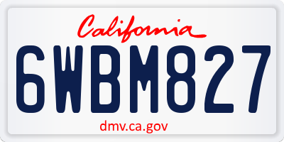CA license plate 6WBM827