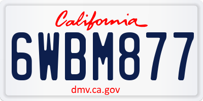 CA license plate 6WBM877
