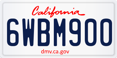 CA license plate 6WBM900