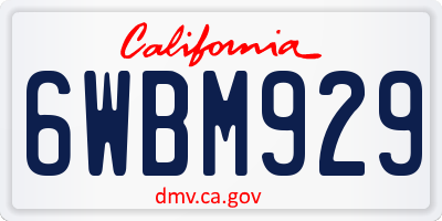 CA license plate 6WBM929