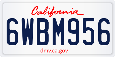 CA license plate 6WBM956