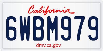 CA license plate 6WBM979