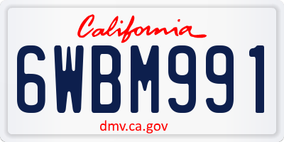 CA license plate 6WBM991