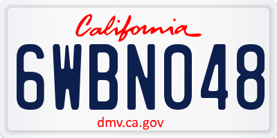 CA license plate 6WBN048