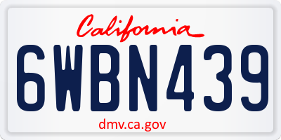 CA license plate 6WBN439