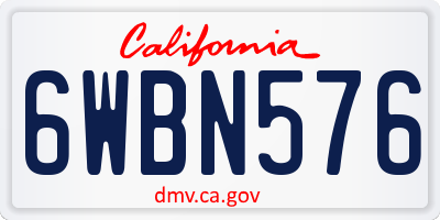 CA license plate 6WBN576
