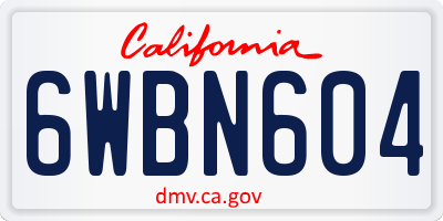 CA license plate 6WBN604