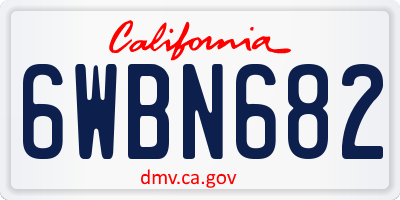 CA license plate 6WBN682