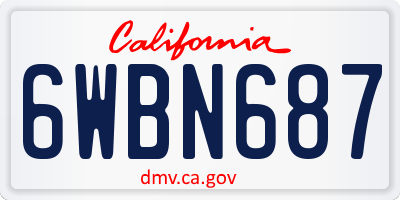 CA license plate 6WBN687