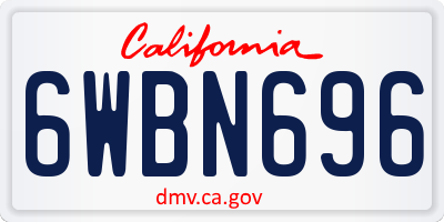 CA license plate 6WBN696