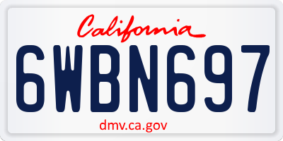 CA license plate 6WBN697