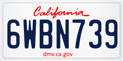 CA license plate 6WBN739