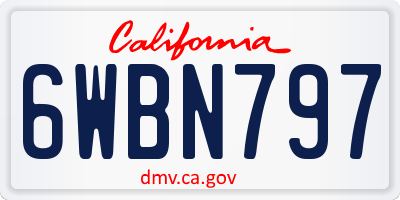 CA license plate 6WBN797