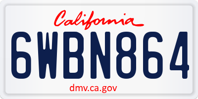 CA license plate 6WBN864