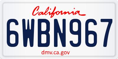 CA license plate 6WBN967