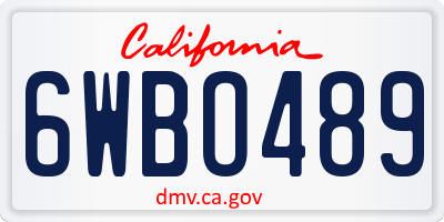 CA license plate 6WBO489