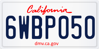 CA license plate 6WBP050