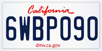 CA license plate 6WBP090
