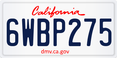 CA license plate 6WBP275