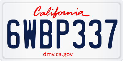 CA license plate 6WBP337