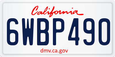 CA license plate 6WBP490