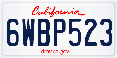 CA license plate 6WBP523