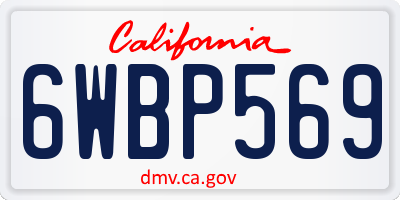 CA license plate 6WBP569
