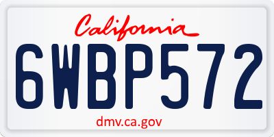 CA license plate 6WBP572