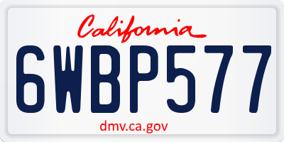 CA license plate 6WBP577